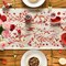 Floral Leaves Valentine's Table Runner, Wild Flowers Seasonal Kitchen Dining Table Decoration for Home Party Decor 13x72 Inch